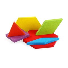 Medinė geometrinių formų dėlionė, 130 el. цена и информация | Развивающие игрушки | pigu.lt