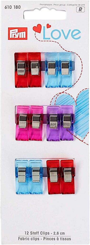 Prym Love audinio segtukai - spaustukai, 2,6 cm, 12 vnt. цена и информация | Smeigtukai, adatėlės, žiogeliai | pigu.lt