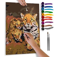 Paveikslas tapybai pagal skaičius - Gepardų šeima kaina ir informacija | Tapyba pagal skaičius | pigu.lt