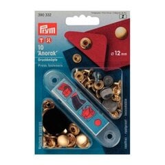 Кнопки Prym, 10 шт. + инструмент, 12 мм, золотистые цена и информация | Siuvimo reikmenys | pigu.lt