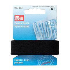 Эластичная лента для пижамы Prym, 20 мм, 2 м, черная цена и информация | Принадлежности для шитья | pigu.lt