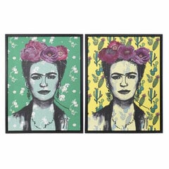 Paveikslas DKD Home Decor Frida Kahlo, 60 x 2.7 x 80 cm, 2 vnt kaina ir informacija | Reprodukcijos, paveikslai | pigu.lt