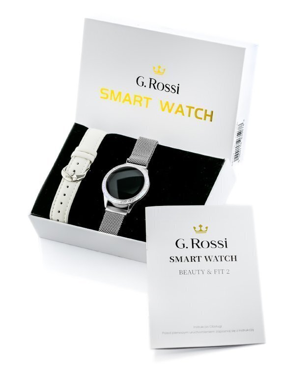 G. Rossi Beauty & Fit 2 G.RSWBF2-3C1-1 Silver + White kaina ir informacija | Išmanieji laikrodžiai (smartwatch) | pigu.lt