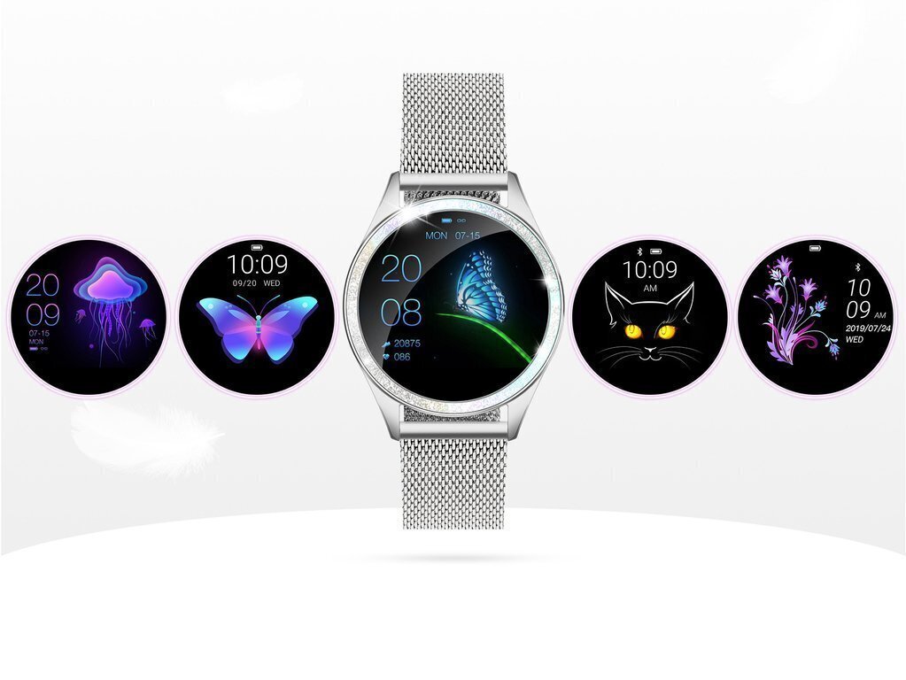 G. Rossi Beauty & Fit 2 G.RSWBF2-3C1-2 Silver + Black kaina ir informacija | Išmanieji laikrodžiai (smartwatch) | pigu.lt