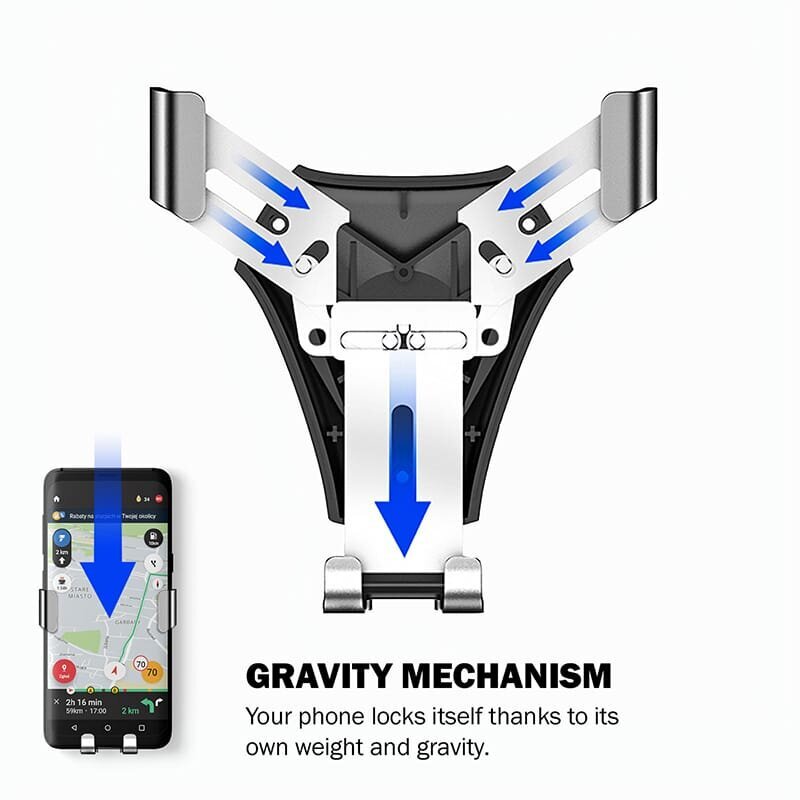 Crong Gravity Auto-Clip 4,7–6,5" kaina ir informacija | Telefono laikikliai | pigu.lt
