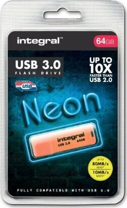 Integral Neon 64GB USB 3.0 цена и информация | USB laikmenos | pigu.lt