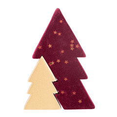 Medinė kalėdų eglutė su auksiniu blizgučiu, 13,5x9,5x2 cm kaina ir informacija | Kalėdinės dekoracijos | pigu.lt