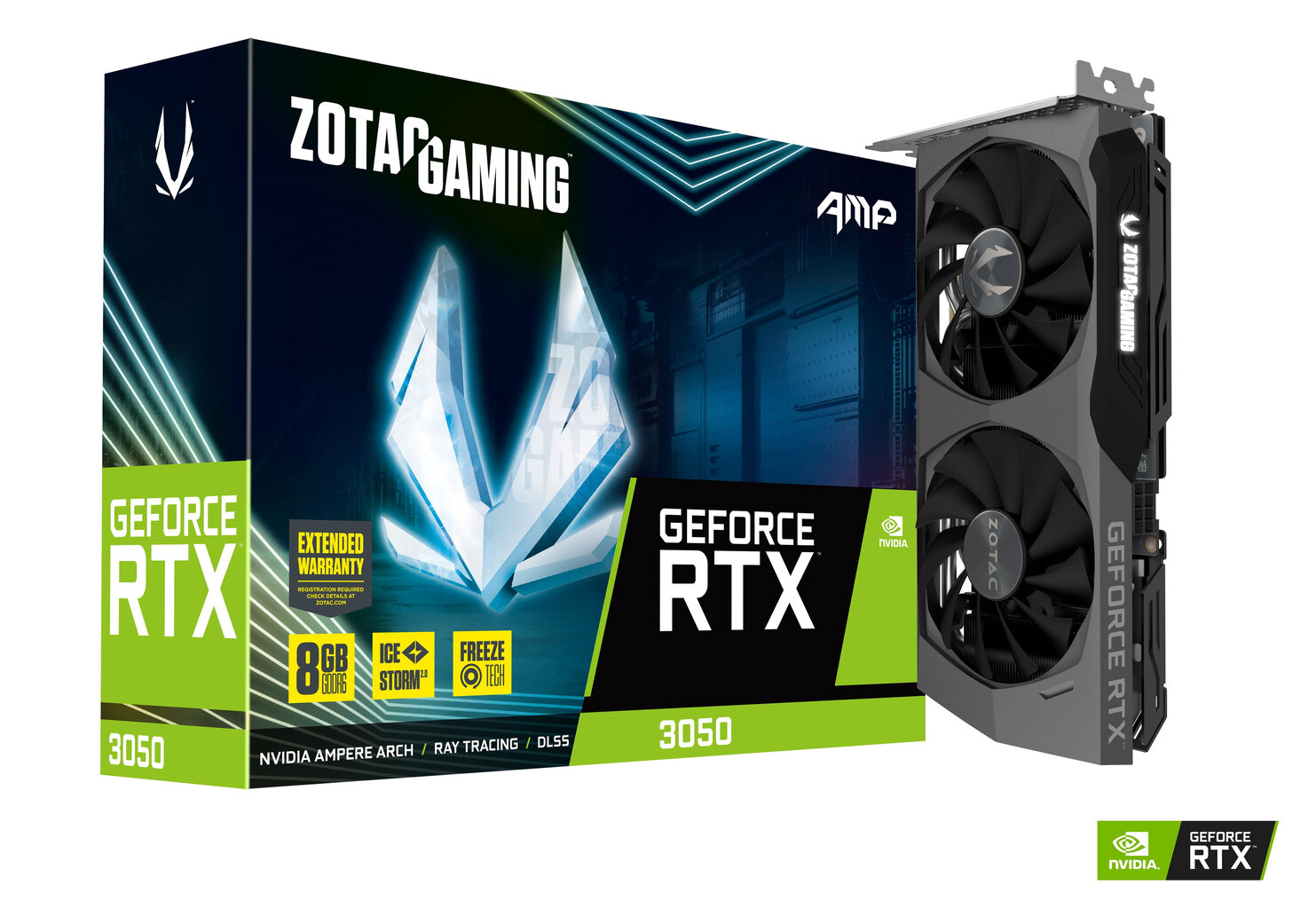 Zotac Gaming GeF RTX 3050 AMP цена и информация | Vaizdo plokštės (GPU) | pigu.lt