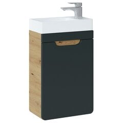 Подвесной шкаф для ванной под умывальник Hakano Arcade, 40x22 см, коричневый/черный цена и информация | Шкафчики для ванной | pigu.lt