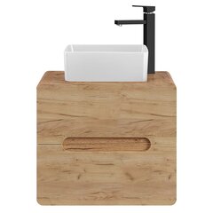 Подвесной шкаф для ванной комнаты под умывальник Hakano Arcade, 80x46x53 см, коричневый цена и информация | Шкафчики для ванной | pigu.lt