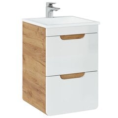 Подвесной шкаф для ванной комнаты под умывальник Hakano Arcade, 40x41 см, коричневый/белый цена и информация | Шкафчики для ванной | pigu.lt