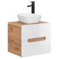 Pakabinama vonios spintelė po praustuvu Hakano Arcade, 60x46 cm, ruda/balta kaina ir informacija | Vonios spintelės | pigu.lt