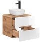 Pakabinama vonios spintelė po praustuvu Hakano Arcade, 60x46 cm, ruda/balta kaina ir informacija | Vonios spintelės | pigu.lt