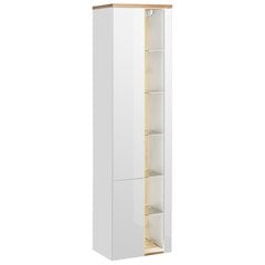 Vonios spintelė Hakano Bonevile, 45x170 cm, balta/ruda kaina ir informacija | Vonios spintelės | pigu.lt
