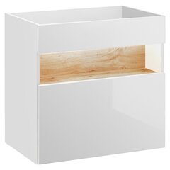 Подвесной шкаф под умывальник Hakano Bonevile, 60x46 см, белый/коричневый цена и информация | Шкафчики для ванной | pigu.lt