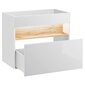 Pakabinama vonios spintelė po praustuvu Hakano Bonevile, 80x46 cm, balta/ruda kaina ir informacija | Vonios spintelės | pigu.lt
