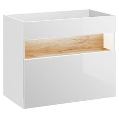Подвесной шкаф для ванной комнаты под умывальник Hakanо Bonevile, 80x46 см, белый/коричневый цена и информация | Шкафчики для ванной | pigu.lt