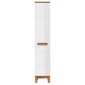 Vonios spintelė Hakano Fargo, 35x187 cm, balta/ruda kaina ir informacija | Vonios spintelės | pigu.lt