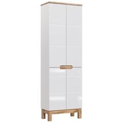 Шкафчик для ванной Hakano Fargo, 60x187 см, белый/коричневый цена и информация | Шкафчики для ванной | pigu.lt