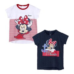 Marškinėliai mergaitėms Minnie Mouse, 2vnt kaina ir informacija | Marškinėliai mergaitėms | pigu.lt
