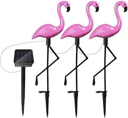 Sodo lempų rinkinys – flamingai, 3 vnt. kaina ir informacija | Lauko šviestuvai | pigu.lt
