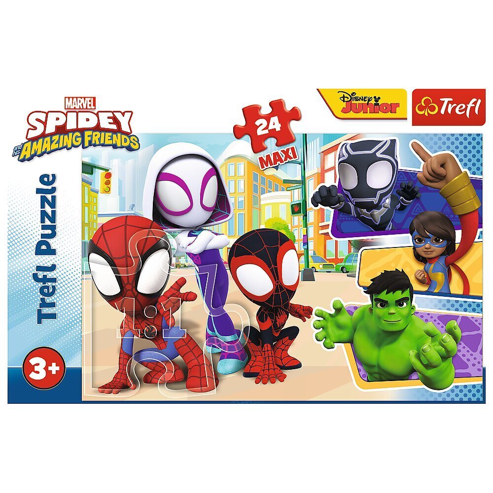 Dėlionė Spiday and friends Spiderman, 24 dalių цена и информация | Dėlionės (puzzle) | pigu.lt