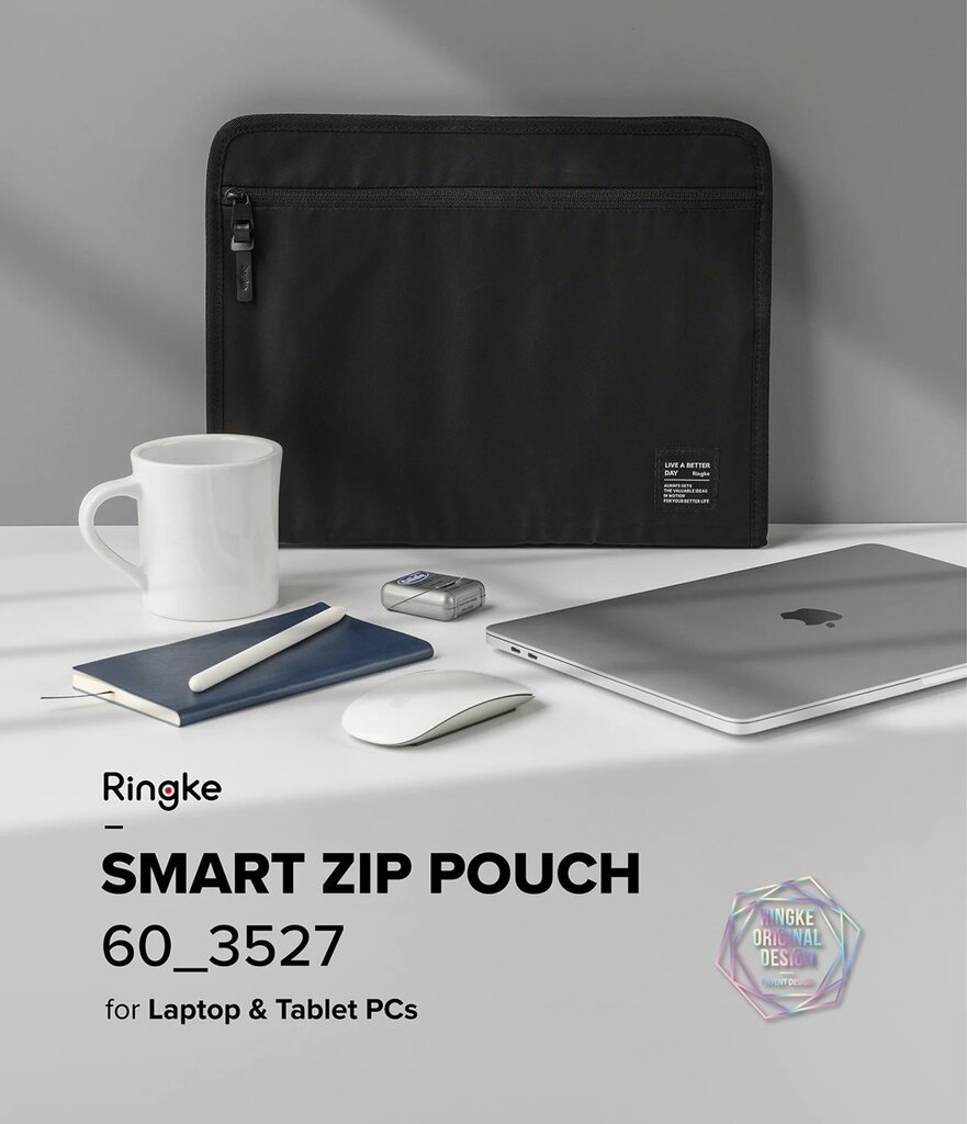 Ringke Zip Pouch, 13" black kaina ir informacija | Krepšiai, kuprinės, dėklai kompiuteriams | pigu.lt