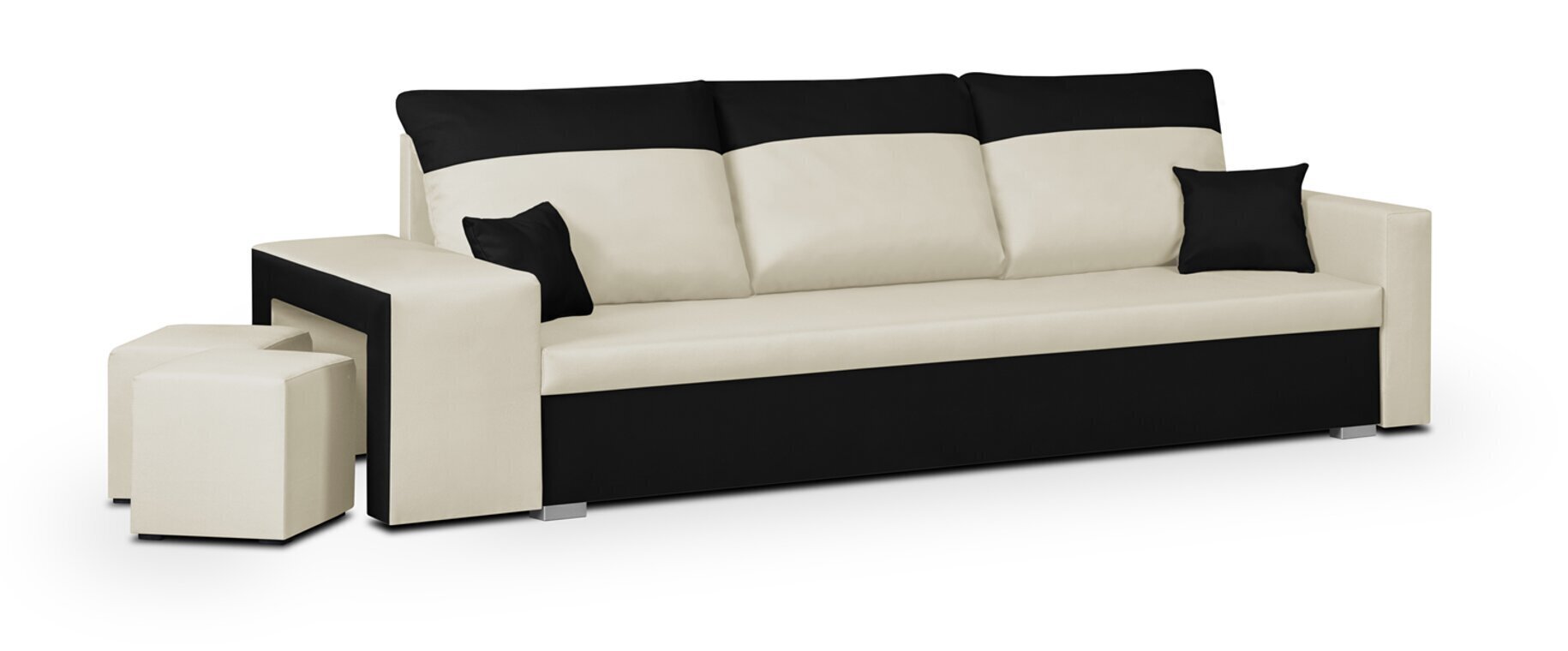 Sofa Bellezza Dakota, juoda/smėlio spalvos kaina ir informacija | Sofos | pigu.lt