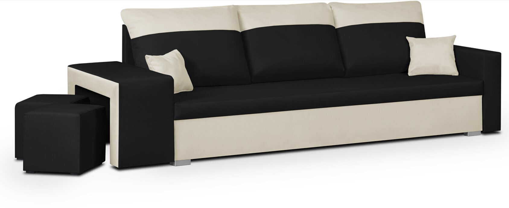 Sofa Bellezza Dakota, smėlio spalvos/juoda kaina ir informacija | Sofos | pigu.lt