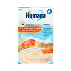 Avižiniai dribsnių ir persikų pieniška košė Humana, 6 mėn., 200 g kaina ir informacija | Košės | pigu.lt