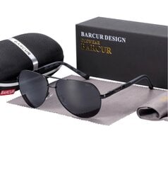 Поляризованные солнцезащитные очки из нержавеющей стали для мужчин Barcur цена и информация | Легкие и мощные прозрачные защитные очки для велосипедов | pigu.lt