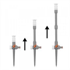 Reguliuojamas laistomasis purkštuvas 0-360° Bradas WHITE LINE su prailginimu цена и информация | Оборудование для полива | pigu.lt