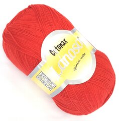 Нитки для вязания Lanos Cotonax цвет красный 956RAUD цена и информация | Принадлежности для вязания | pigu.lt