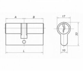 Cylinder MEDOS 50/50 kaina ir informacija | Spynos | pigu.lt