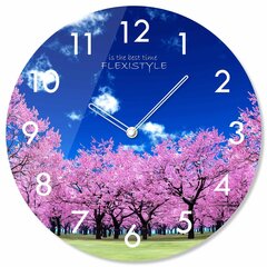 Стеклянные настенные часы - Цветы цена и информация | Часы | pigu.lt
