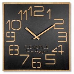 Sieninis laikrodis Mediniai Skaitmenys 60cm kaina ir informacija | Laikrodžiai | pigu.lt
