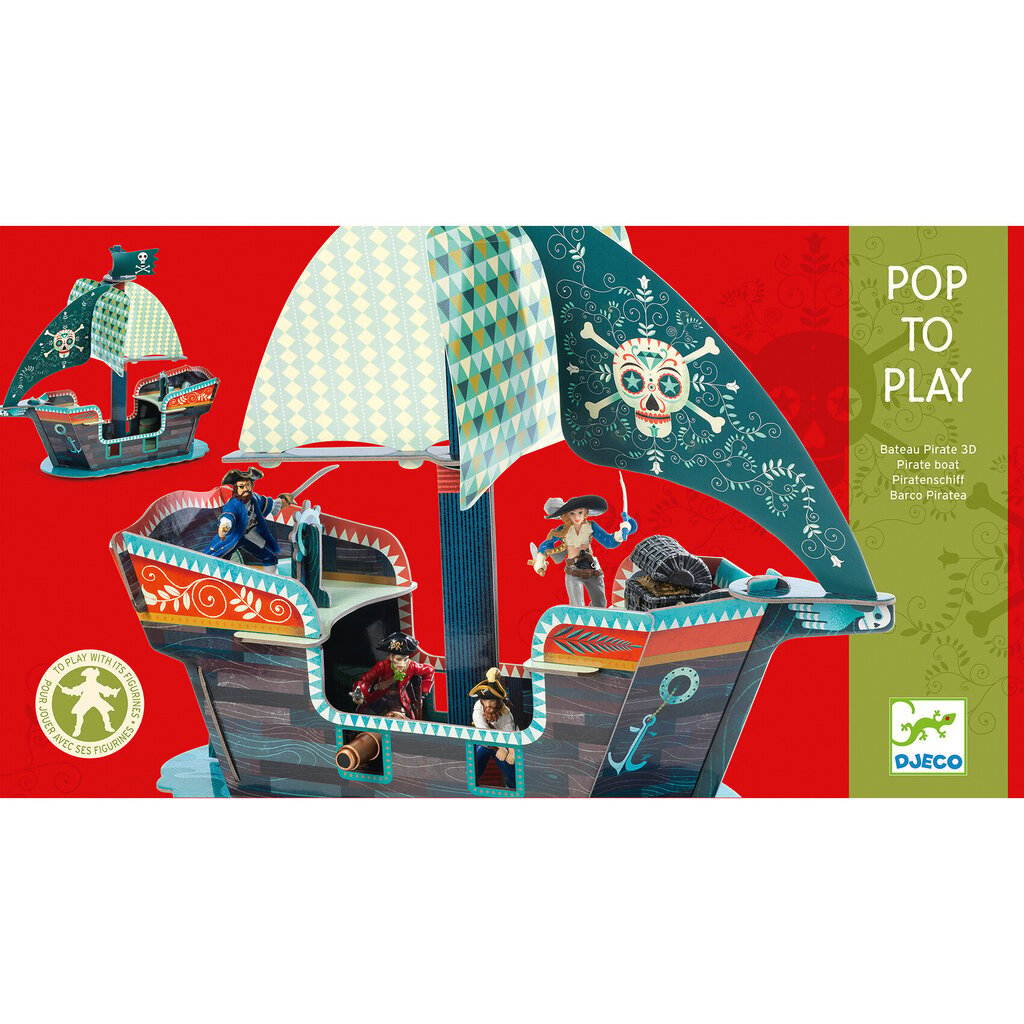 Pasidaryk pats Djeco Kartono vaidmenų žaidimas Piratų laivas, DJ07709 kaina ir informacija | Žaislai berniukams | pigu.lt