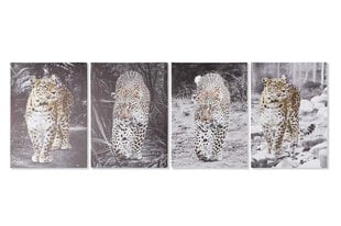 Paveikslas DKD Home Decor Leopardas (50 x 1.8 x 70 cm) (4 pcs) kaina ir informacija | Reprodukcijos, paveikslai | pigu.lt