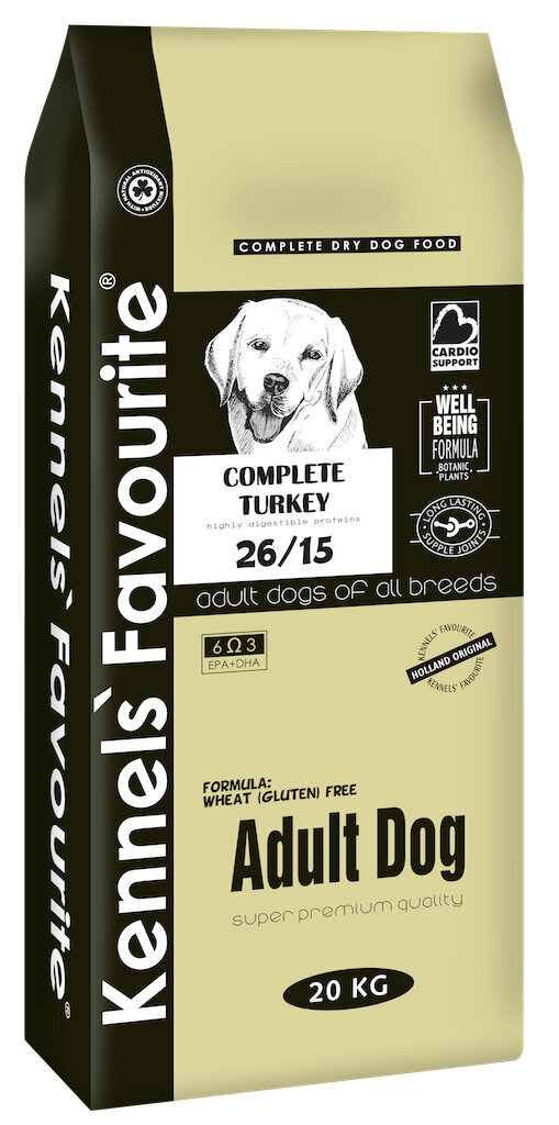 Adult Dog 20kg - Kennels Favourite. Visavertis pašaras aukščiausios (super premium) kokybės visų veislių suaugusiems šunims цена и информация | Sausas maistas šunims | pigu.lt