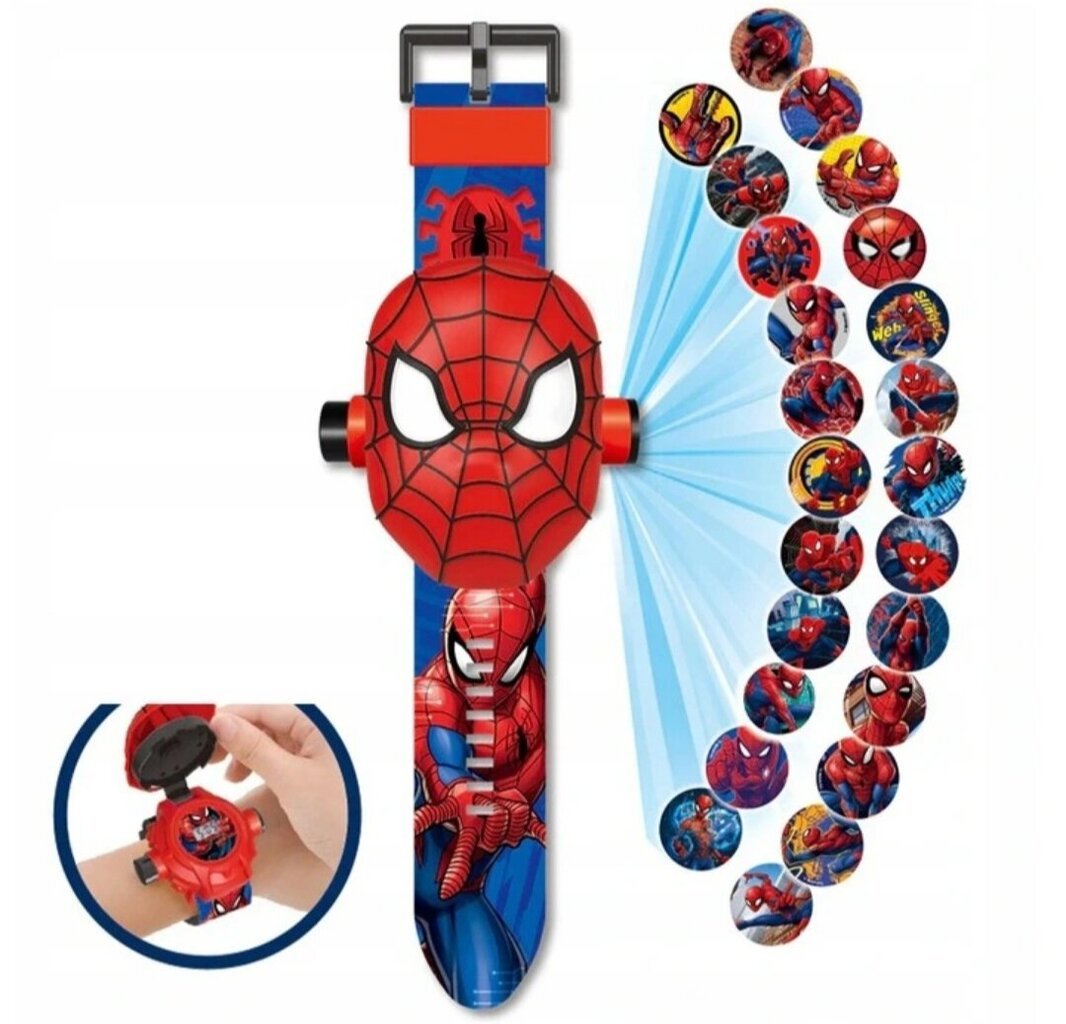 3D Laikrodis Spiderman su projektoriumi цена и информация | Aksesuarai vaikams | pigu.lt
