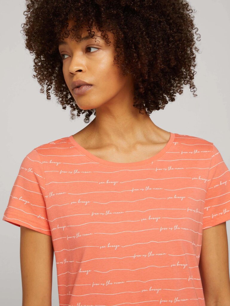 Moteriški marškinėliai Tom Tailor 1031249*29741, koralų spalvos 4065308021214 kaina ir informacija | Marškinėliai moterims | pigu.lt