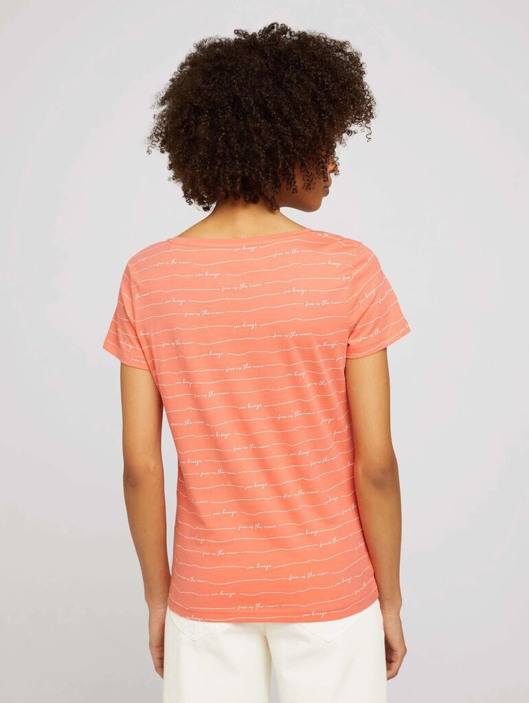 Moteriški marškinėliai Tom Tailor 1031249*29741, koralų spalvos 4065308021214 kaina ir informacija | Marškinėliai moterims | pigu.lt
