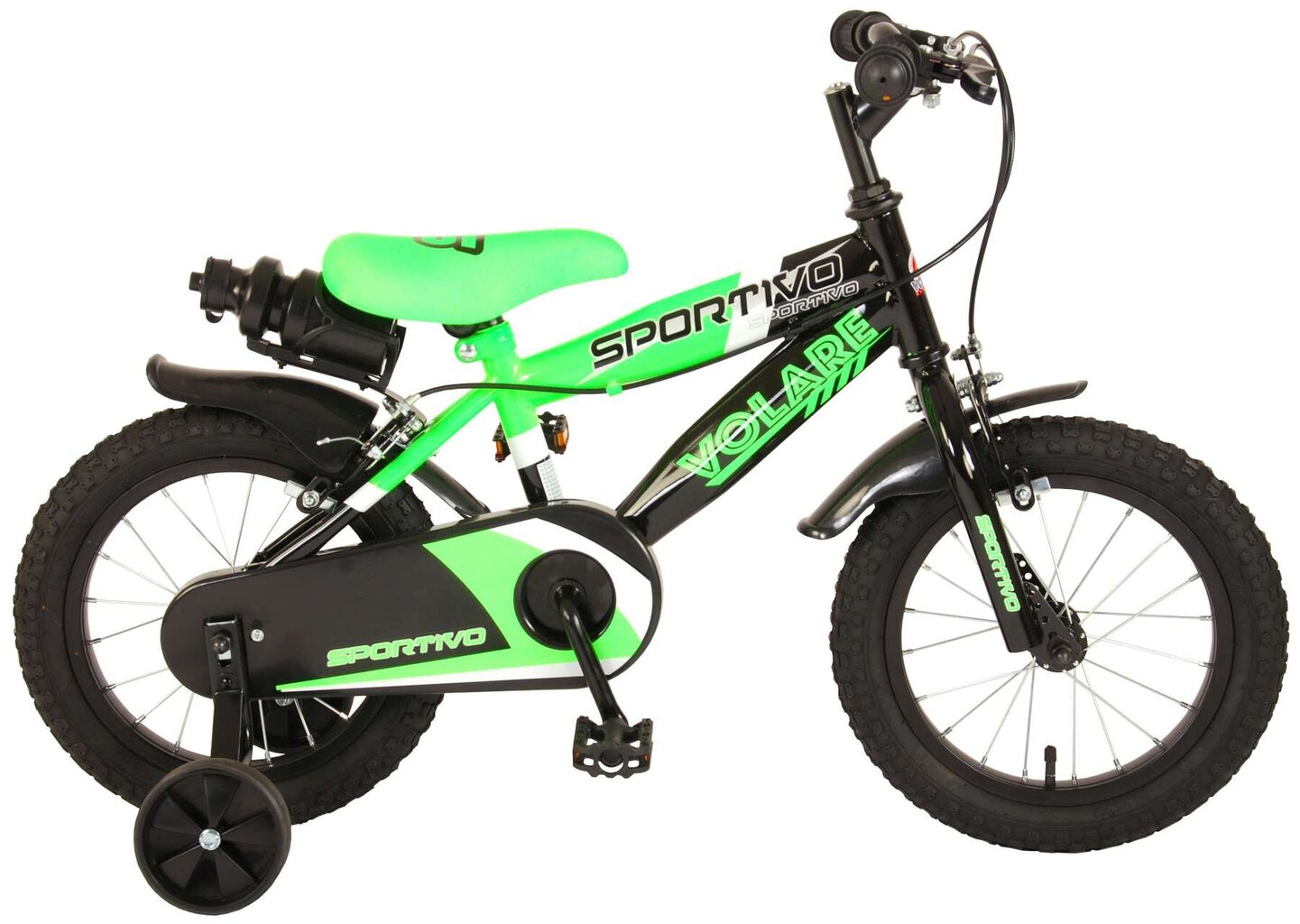 Vaikiškas dviratis 14" Volare Sportivo Boys, žalias kaina ir informacija | Dviračiai | pigu.lt