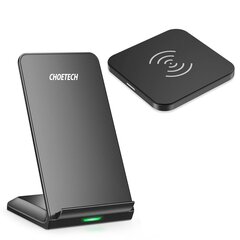 Choetech T524-S wireless fast charger stand, black + T511-S wireless charger black цена и информация | Зарядные устройства для телефонов | pigu.lt