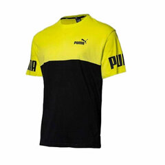 Sportiniai marškinėliai vyrams Puma Power Colorblock M S6441447, geltoni kaina ir informacija | Sportinė apranga vyrams | pigu.lt