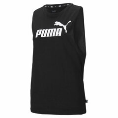 Sportiniai marškinėliai moterims Puma Essentials Cut Off Logo Tank S6441602, juodi kaina ir informacija | Sportinė apranga moterims | pigu.lt