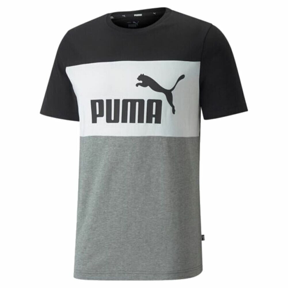 Sportiniai marškinėliai vyrams Puma ESS + Colorblock M S6441451, juodi kaina ir informacija | Sportinė apranga vyrams | pigu.lt