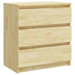 vidaXL Naktinė spintelė, 60x36x64cm, pušies medienos masyvas kaina ir informacija | Spintelės prie lovos | pigu.lt