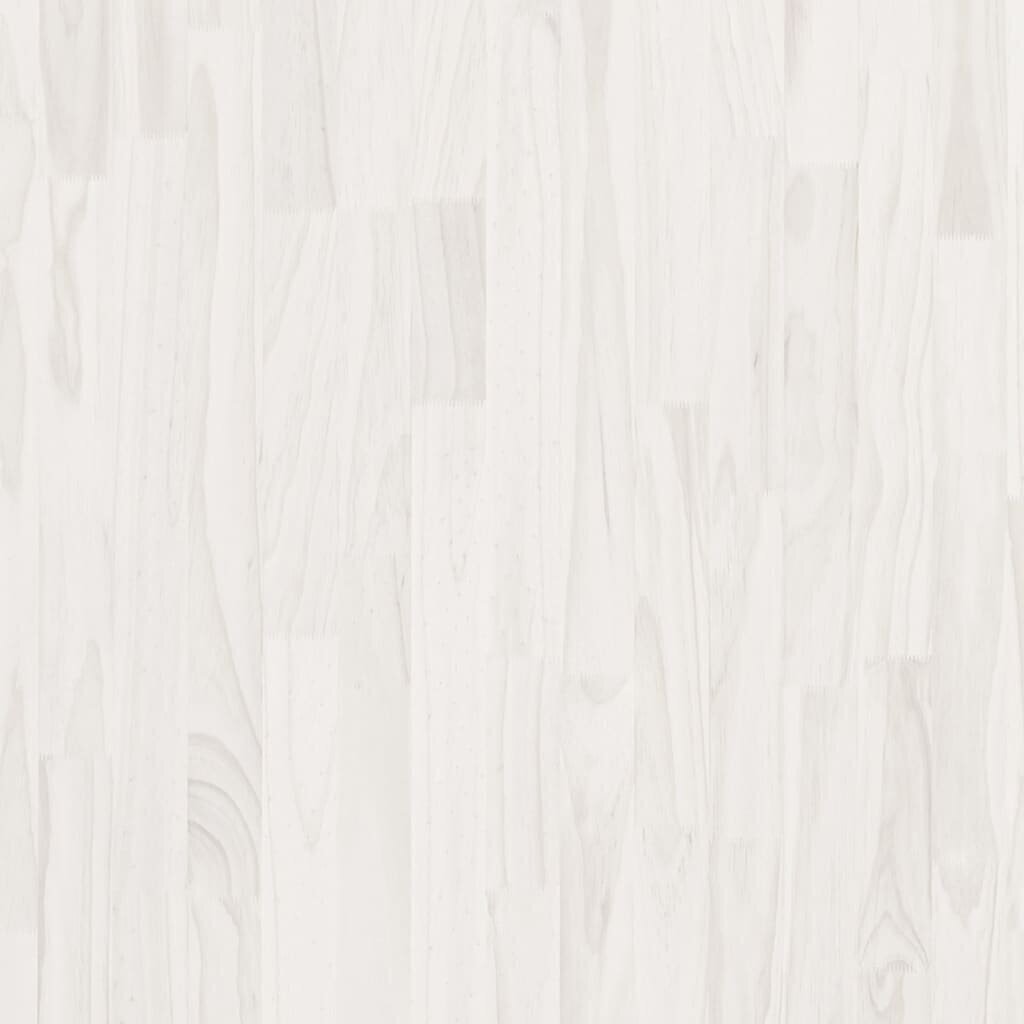vidaXL Naktinė spintelė, balta, 60x36x64cm, pušies medienos masyvas kaina ir informacija | Spintelės prie lovos | pigu.lt