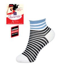 Женские короткие носки Favorite 22182 white-striped3 цена и информация | Женские носки | pigu.lt